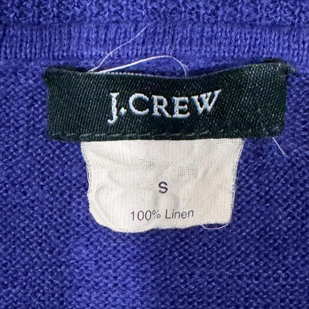 J. Crew Women's Vibrant Purple Linen Crewneck Sweater